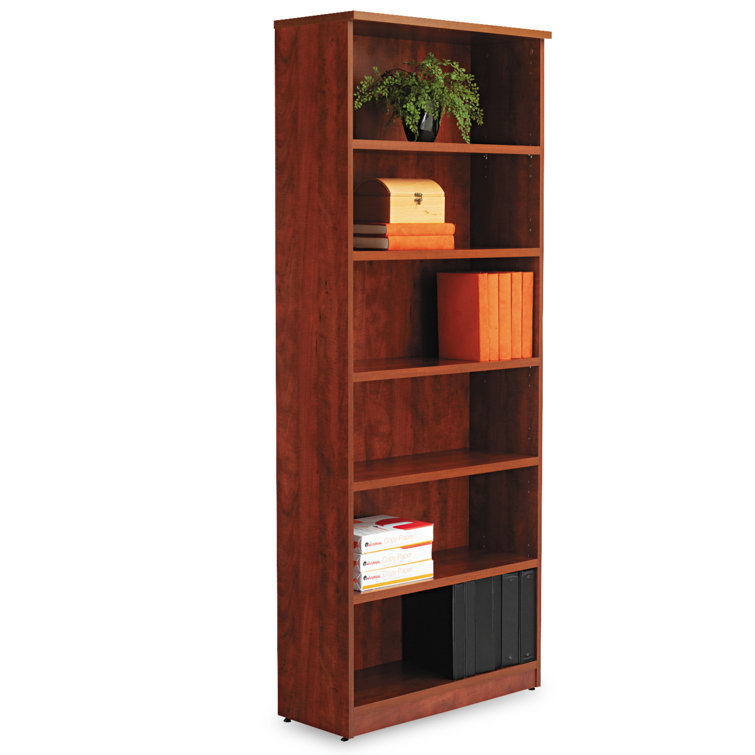 Valencia Medium Cherry 6-Shelf Adjustable Bookcase