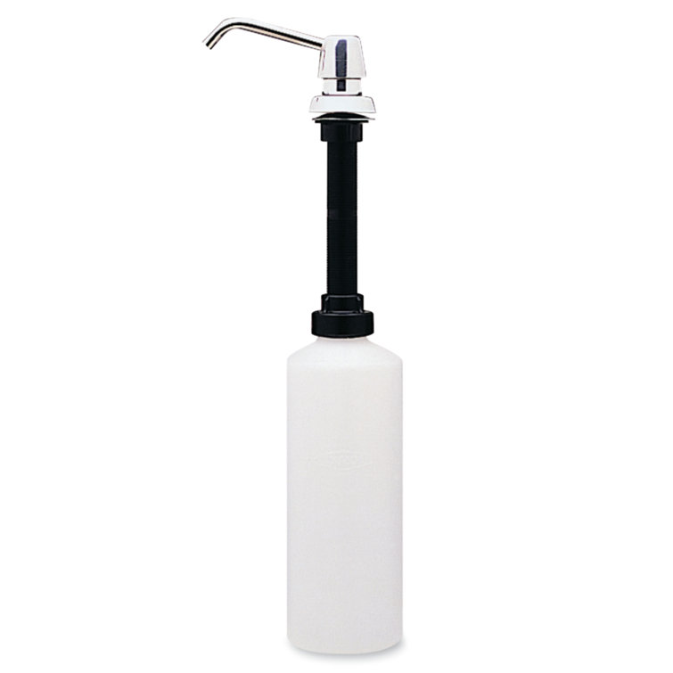 Chrome and Plastic Deck Mount Manual Soap Dispenser, 34 oz