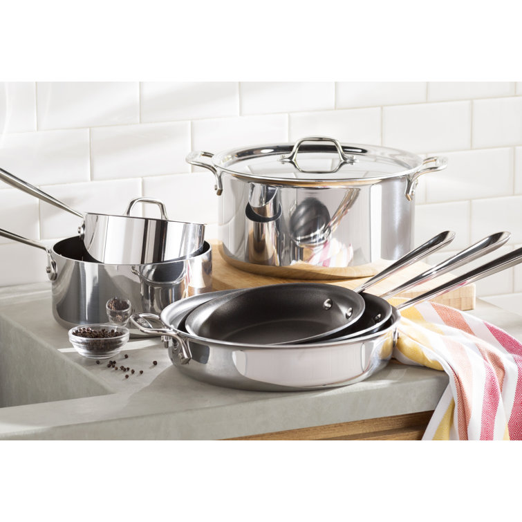 All-Clad 10-Piece Stainless Steel Nonstick Cookware Set