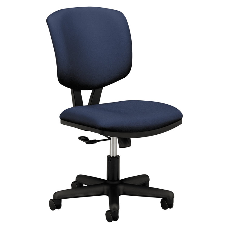 Black Polyester Swivel Task Chair with Adjustable Arms