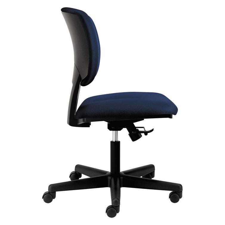 Black Polyester Swivel Task Chair with Adjustable Arms