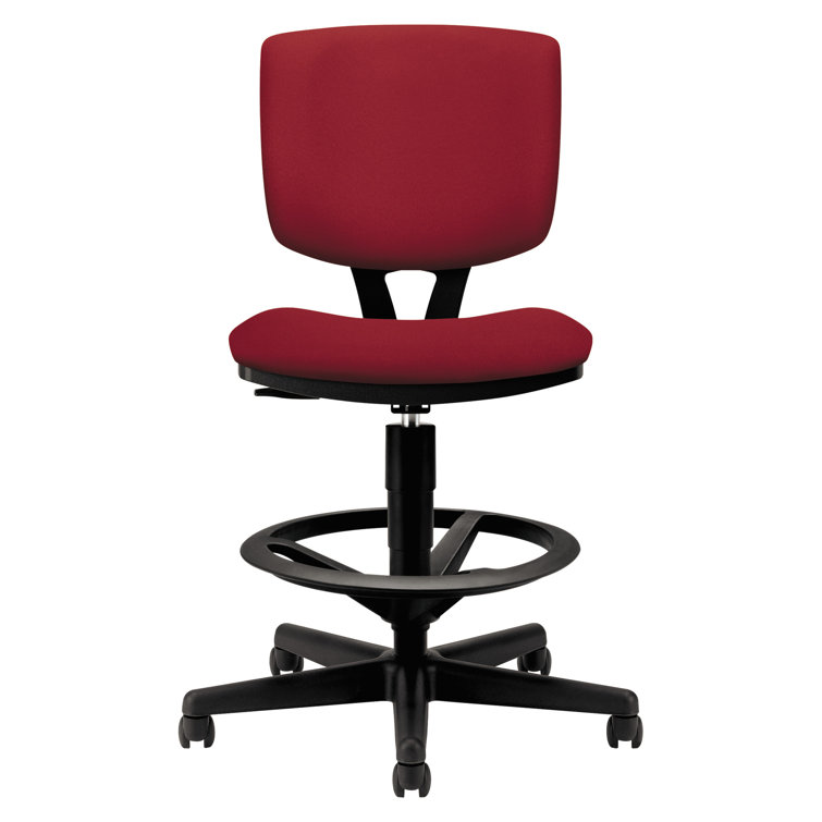 Adjustable 360 Swivel Black Polyester Task Chair with Footrest