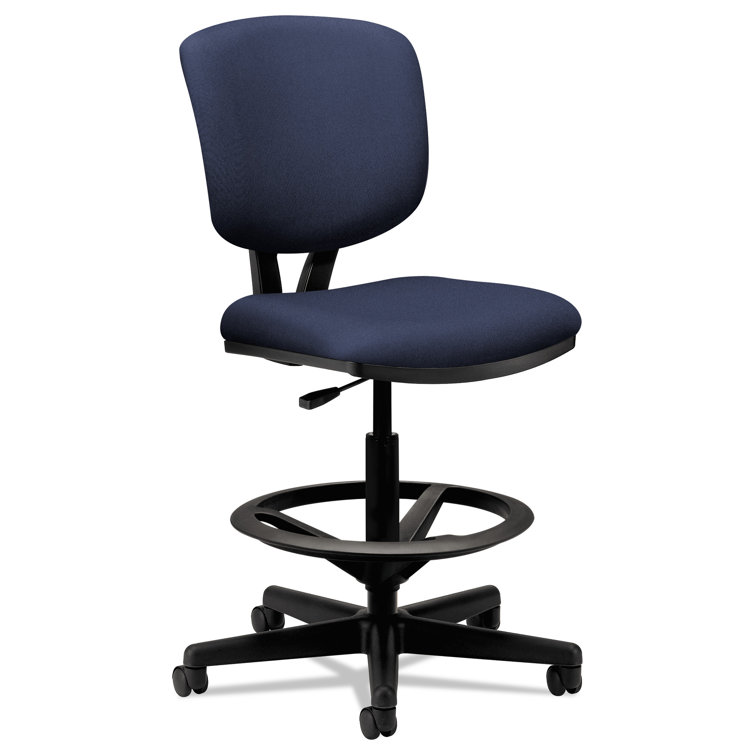 Adjustable 360 Swivel Black Polyester Task Chair with Footrest