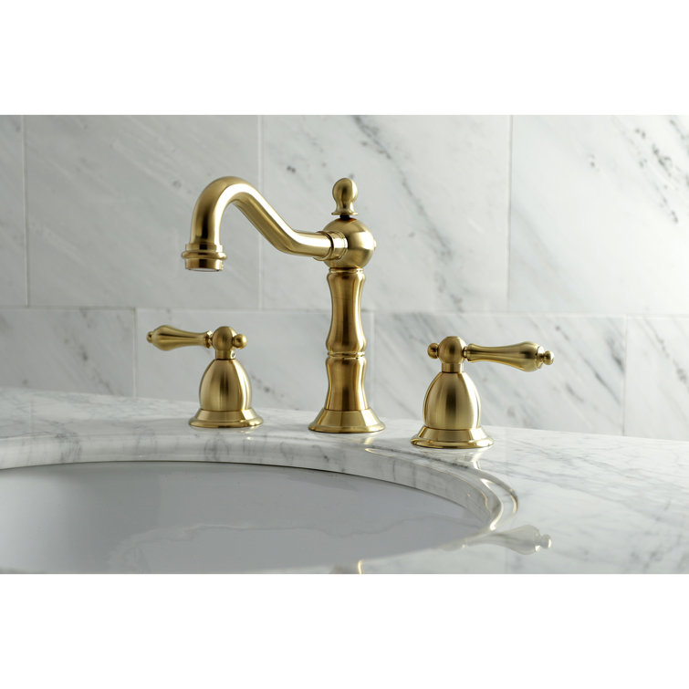 Brushed Brass Traditional Widespread Bathroom Faucet