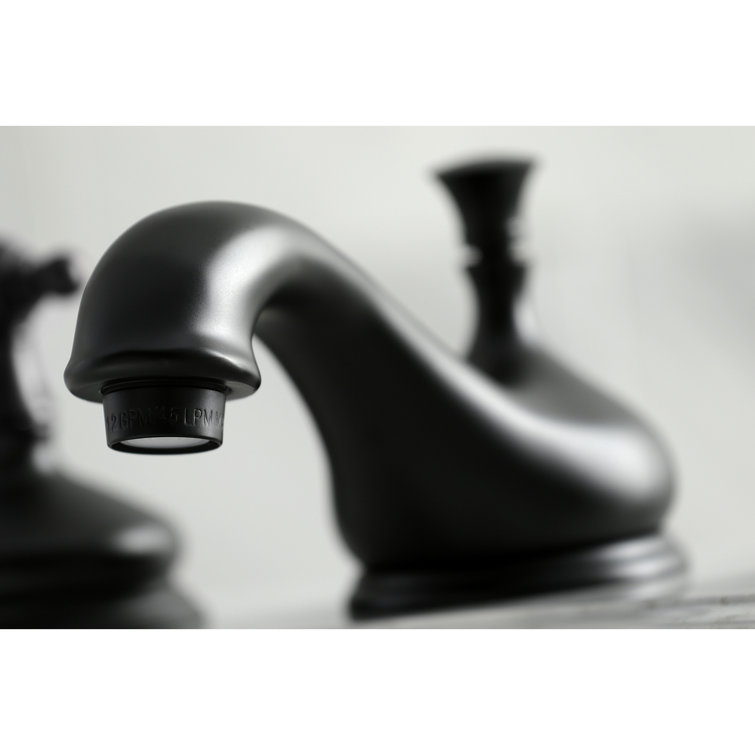 Essex 8-inch Matte Black Brass Wide Bathroom Faucet with Drain