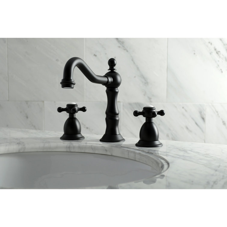 Heritage Matte Black Nickel Dual-Handle Widespread Bathroom Faucet