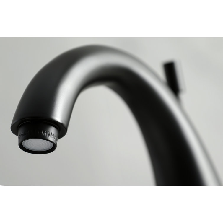 Matte Black Brass Widespread Bathroom Faucet with Drain Assembly