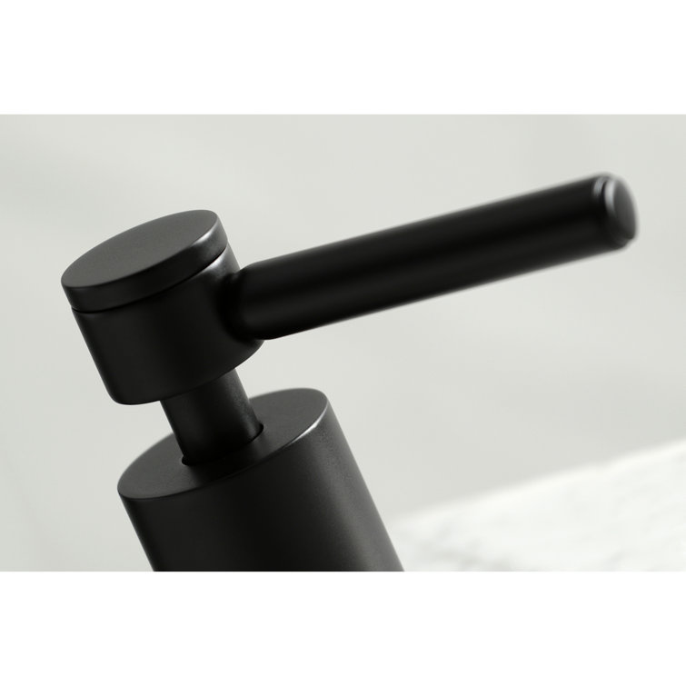 Matte Black Brass Widespread Bathroom Faucet with Drain Assembly