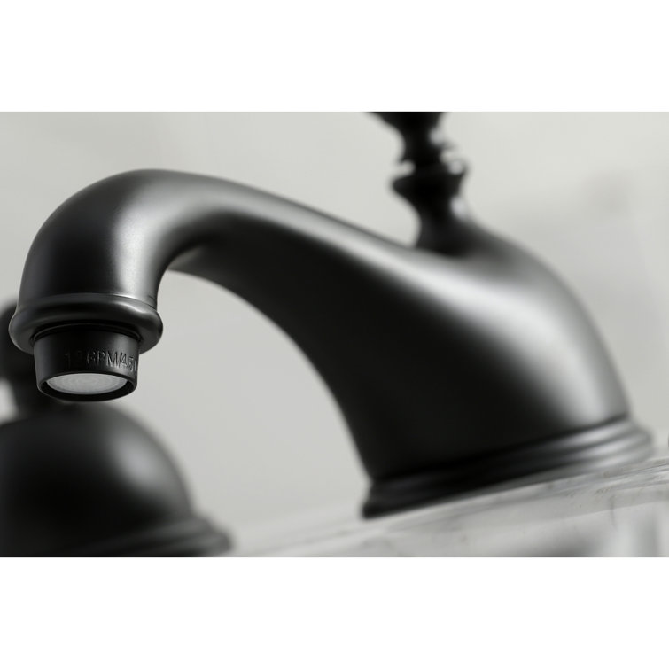 Matte Black and White Widespread Bathroom Faucet with Drain Assembly