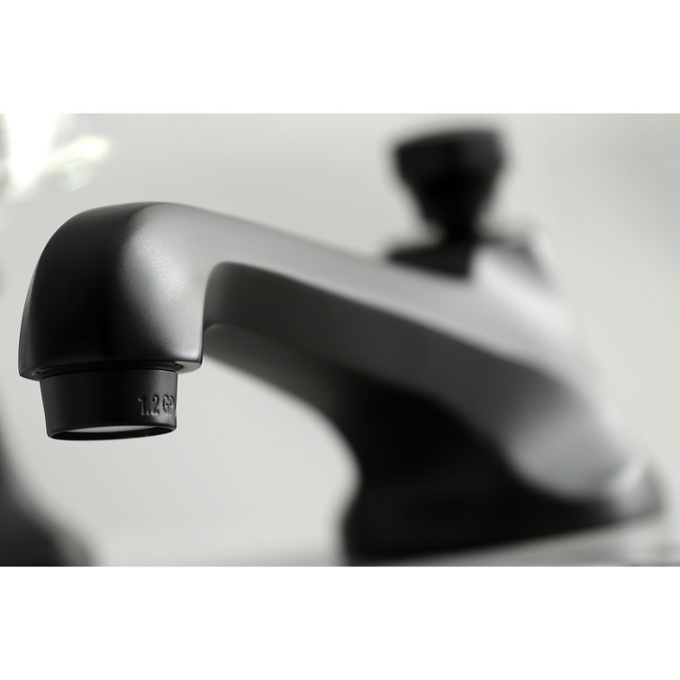 Metropolitan Matte Black 8-Inch Widespread Bathroom Faucet with Brass Pop-Up