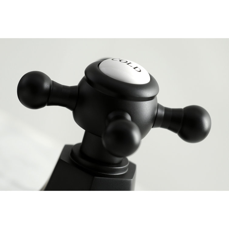 Metropolitan Matte Black 8-Inch Widespread Bathroom Faucet with Brass Pop-Up