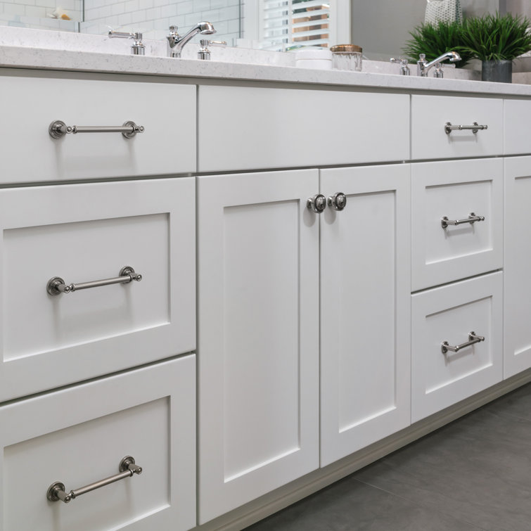Polished Nickel Round Cabinet Knob with Coin Edge Design