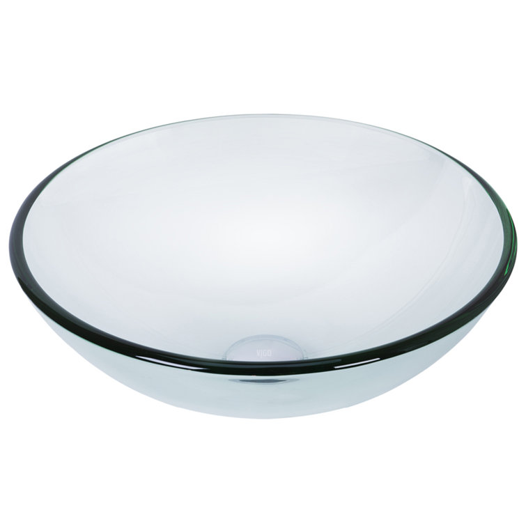 Eclipse 16.5'' Titanium Gray Circular Glass Vessel Bathroom Sink