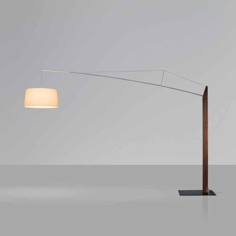 Fons 91'' Black and White Steel Arc Floor Lamp