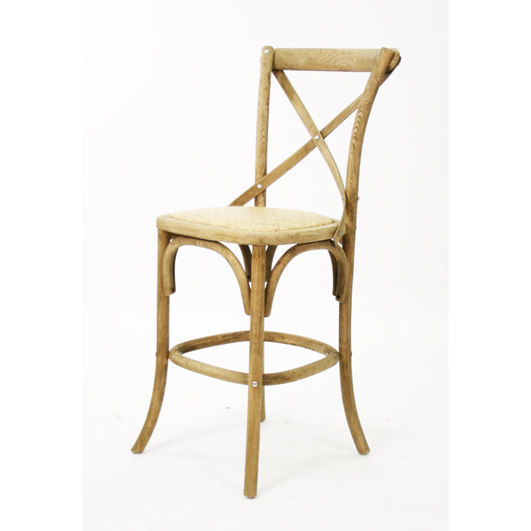 Parisienne Cafe Natural Oak Rattan-Caned 26'' Counter Stool