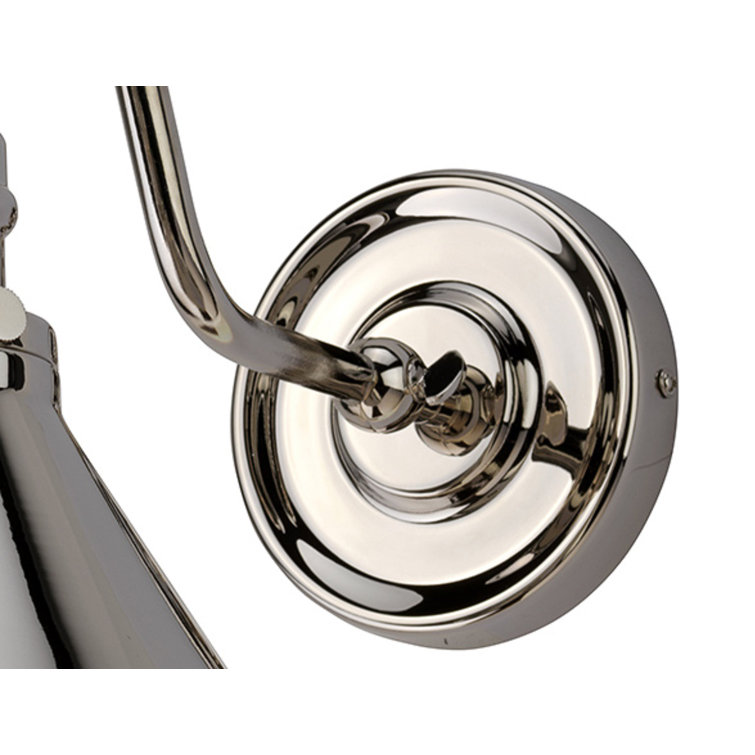 Polished Nickel Adjustable Arm Metal Cone Sconce