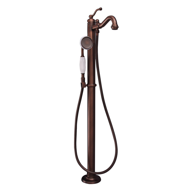 Oil Rubbed Bronze Freestanding Tub Filler with Handshower