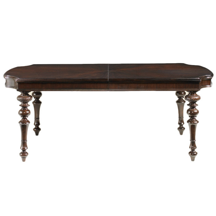 Traditional Kahala Extendable Dining Table in Rich Kona Finish