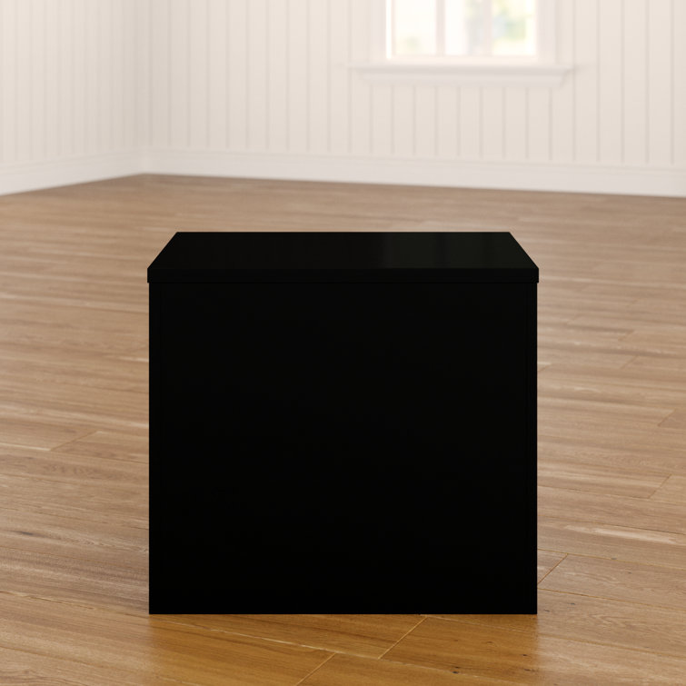 Gramercy Pure Black Modern 1-Drawer Nightstand with Open Shelf