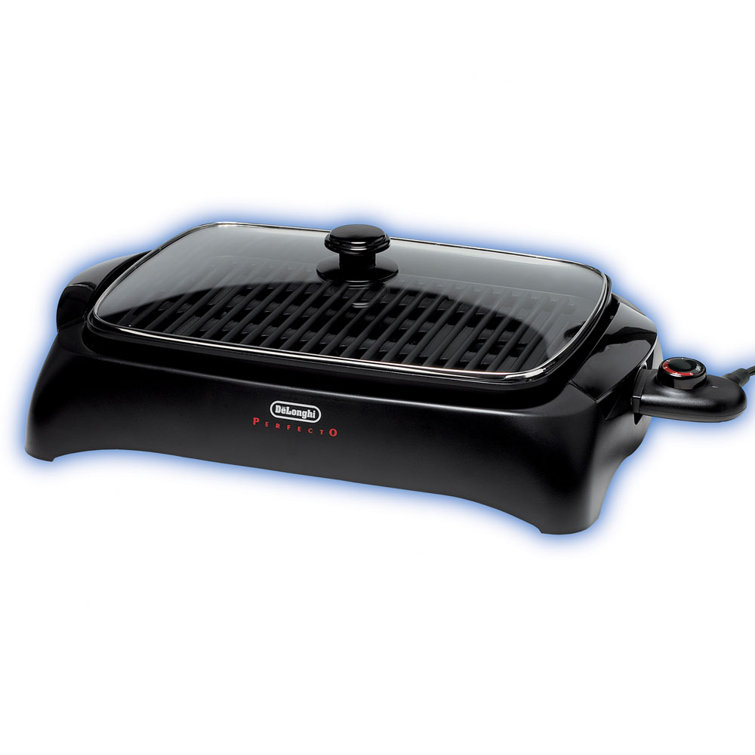 Perfecto Black Aluminum Electric Indoor Grill with Lid