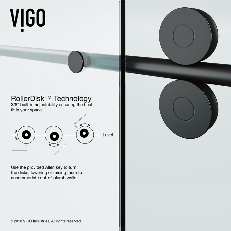 Elan 60" Matte Black Frameless Sliding Tub Door with Clear Glass