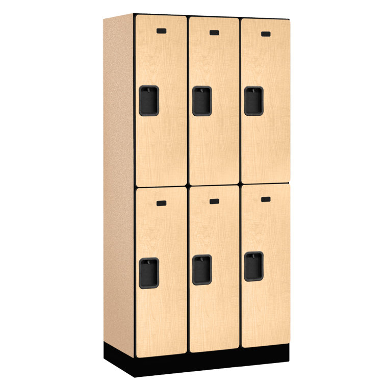 Maple Double Tier Lockable Gym Locker with Black Base
