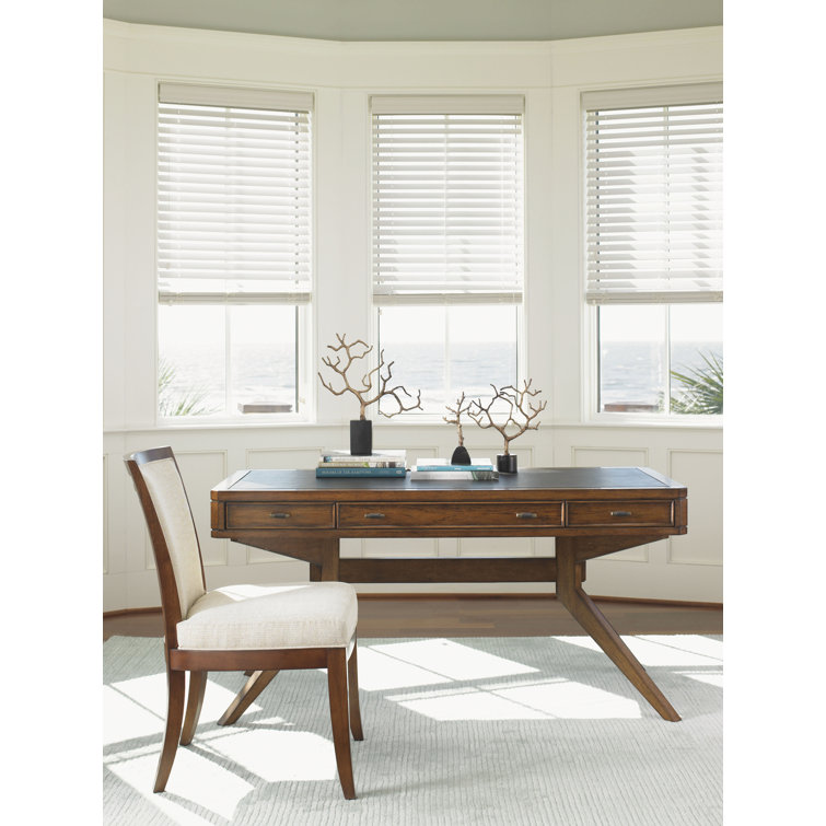 Transitional Brown Home Office Desk with 3 Drawers, 60-inch