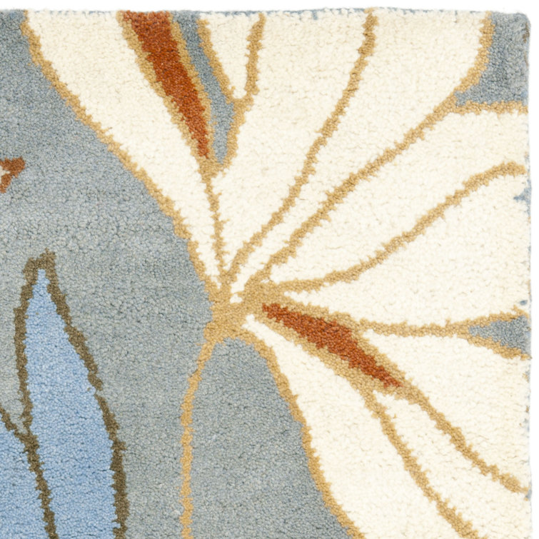 Handmade Blue and Multi Wool Tufted Area Rug