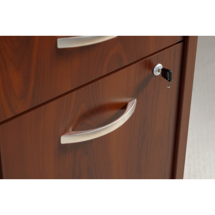 Hansen Cherry 3-Drawer Mobile Lockable File Cabinet