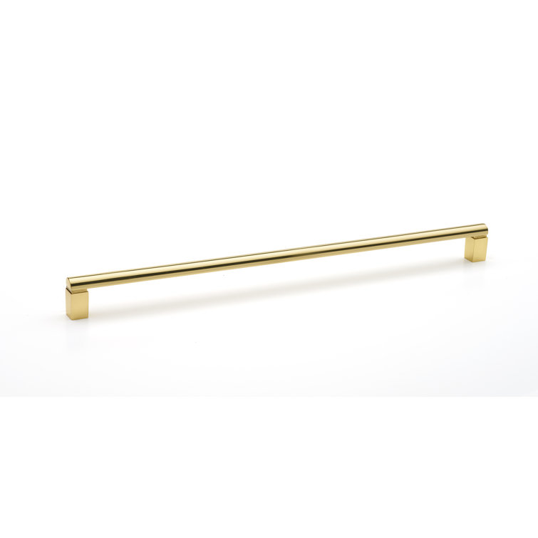Modern Unlacquered Brass Bar Pull with Mounting Hardware