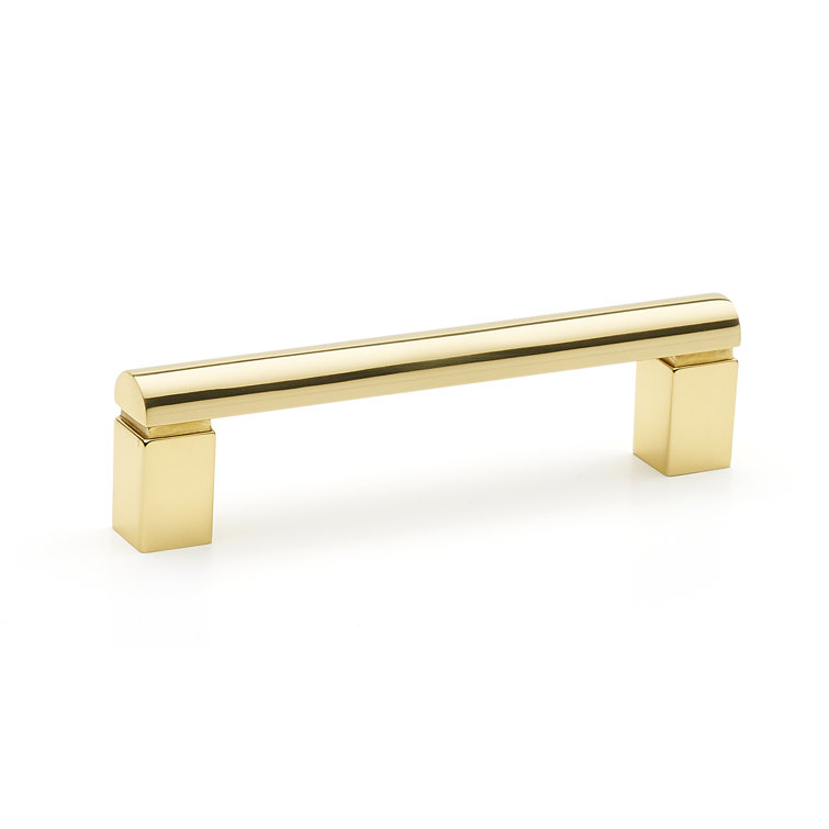 Polished Brass Modern Bar Pull with Mounting Hardware