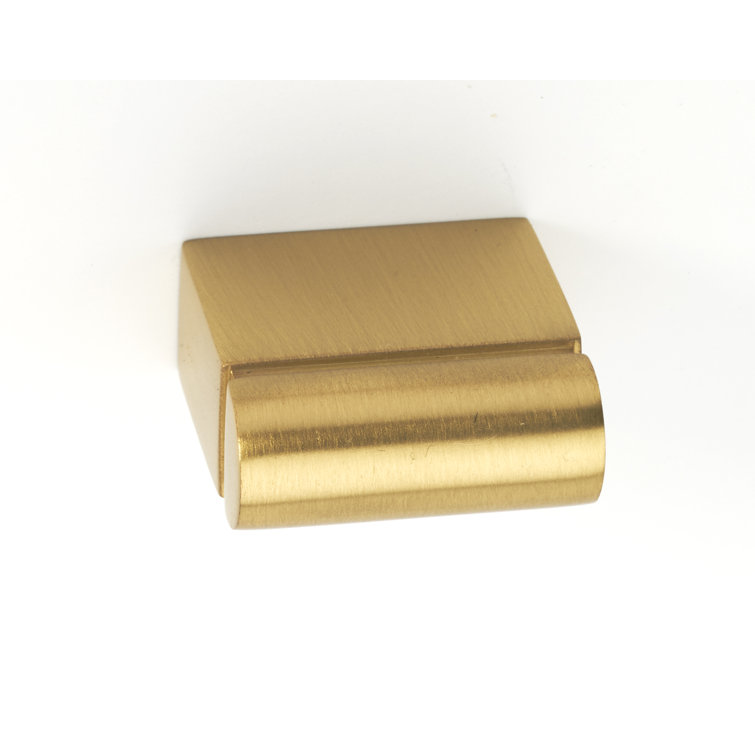 Satin Brass Modern Rectangular Cabinet Knob