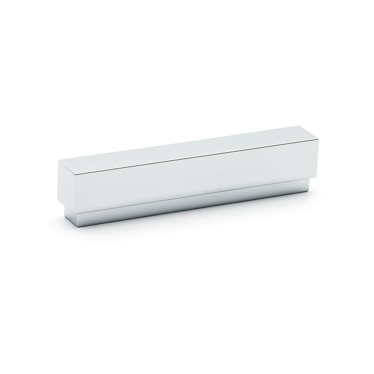 Polished Chrome Modern Recessed Finger Pull with Mounting Hardware