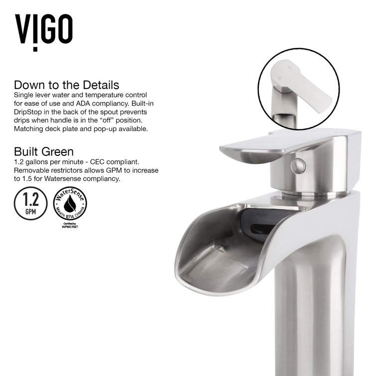 Titanium Gray Glass Vessel Sink with Modern Brushed Nickel Faucet