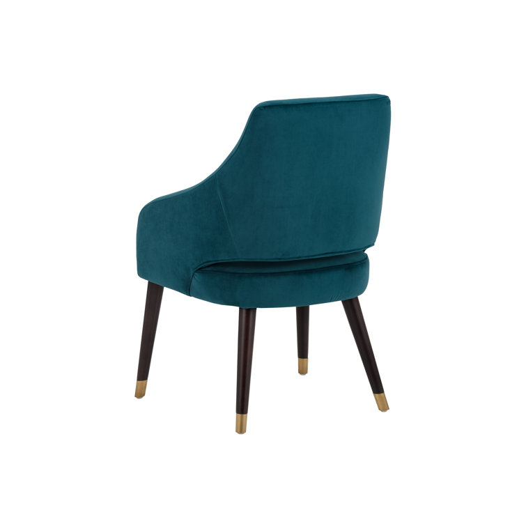 Vivianne Timeless Teal Tufted Upholstered Armchair with Poplar Wood Legs