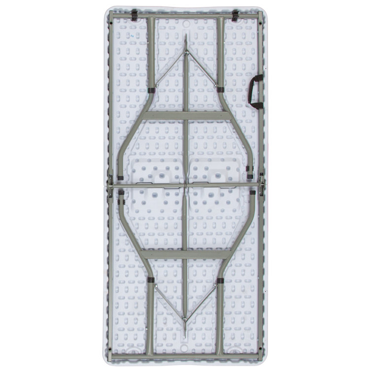 Modern 60'' Gray Metal Frame Rectangular Folding Patio Table