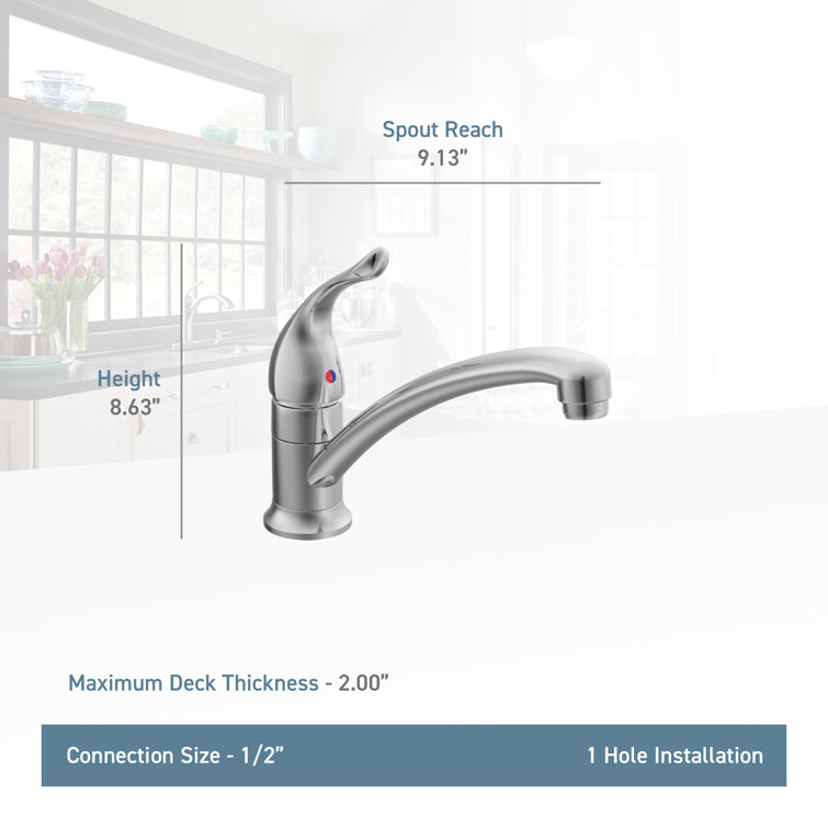 Chateau Chrome Single Handle Kitchen Faucet with Pull-out Spray