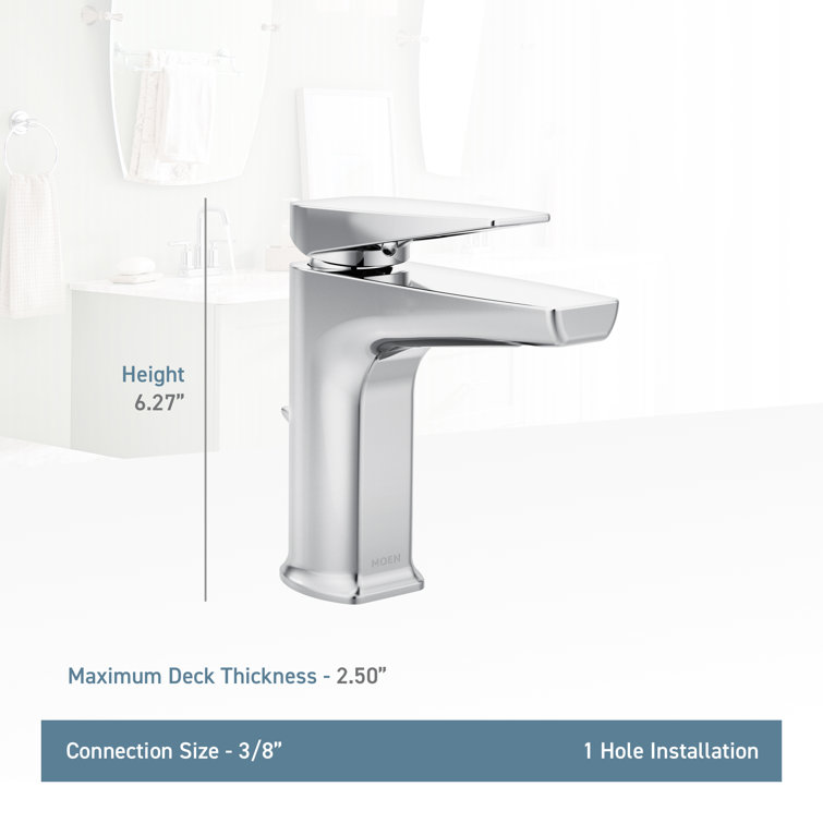 Sleek Modern Black Chrome Single-Handle 6'' Bathroom Faucet