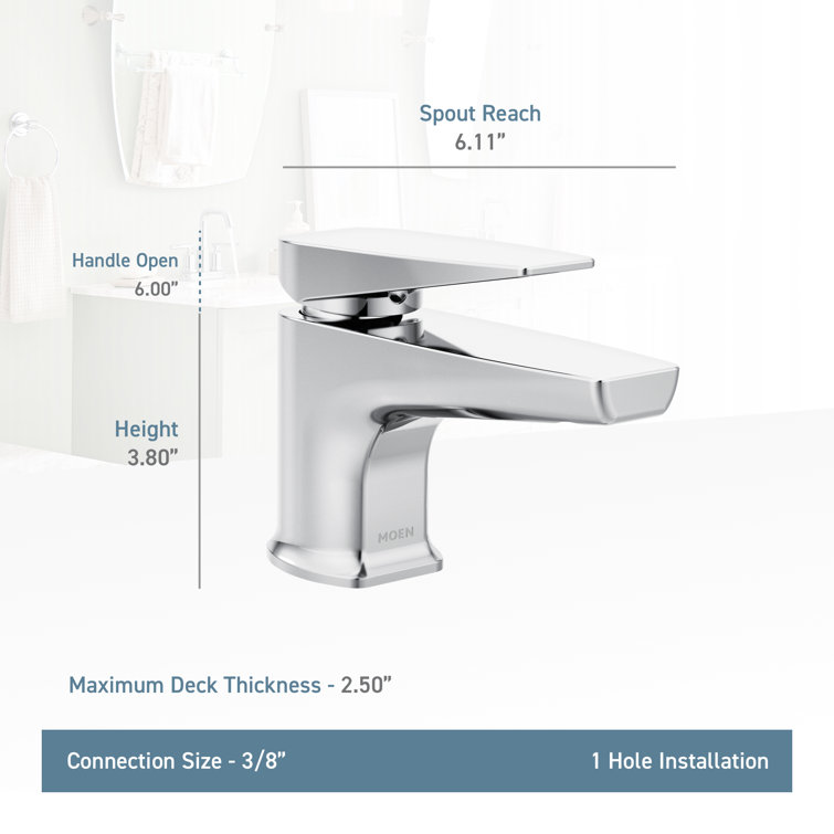 Chrome Modern Single Handle Bathroom Faucet