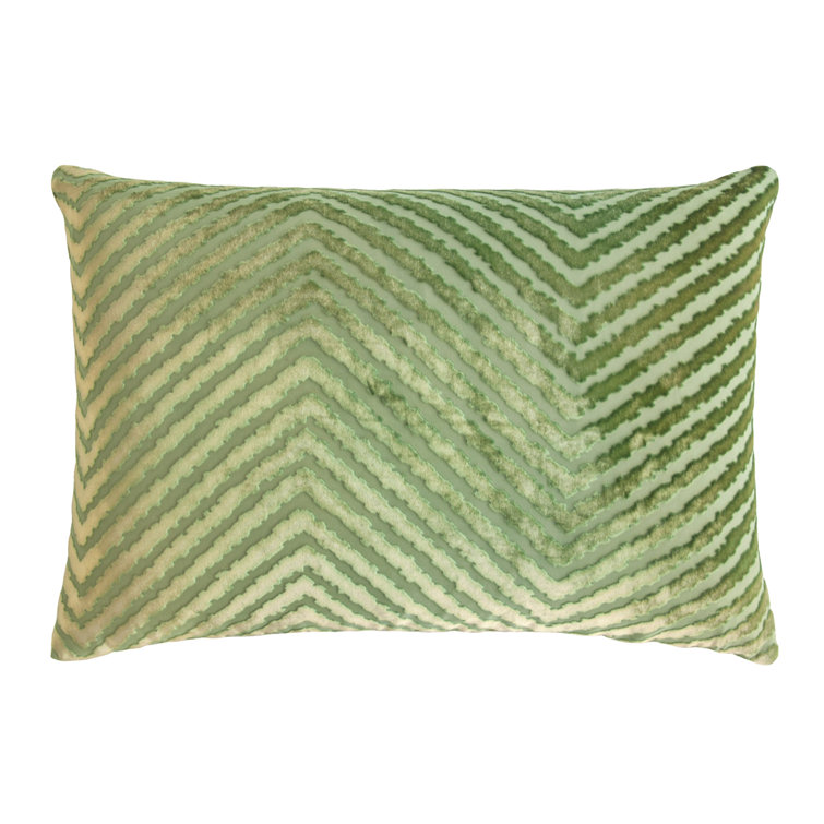 Chevron Mini Rectangular Gray Velvet Pillow Cover & Insert