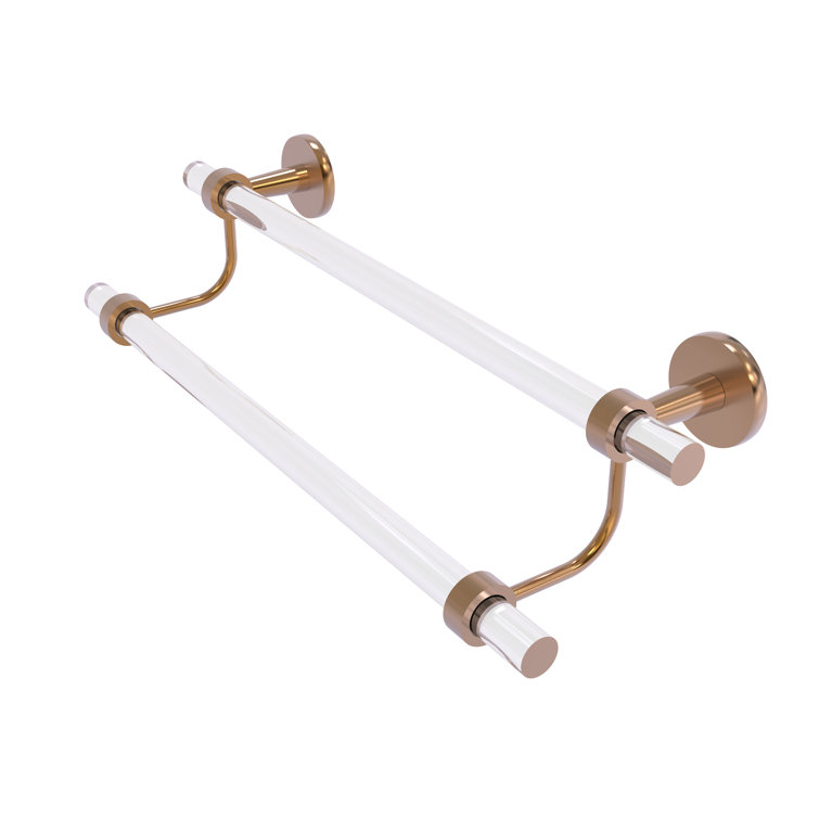 Brushed Bronze and Clear Acrylic Double Towel Bar