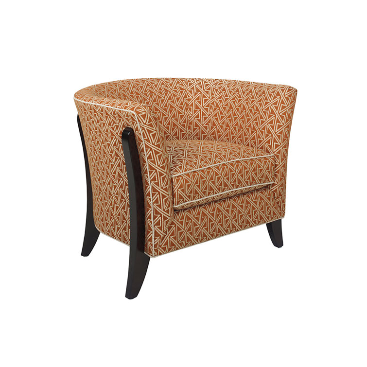 Shadow Ridge Casual Elegance Dark Brown Armchair with Red/Orange Polyester