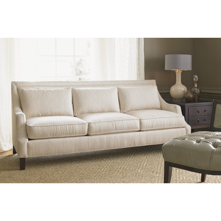 Beige Fabric Sofa with Down Fill Cushions