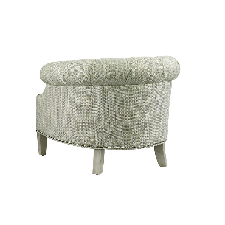 Millstone Stripe Millennial Chair with Green and White Down Cushioning