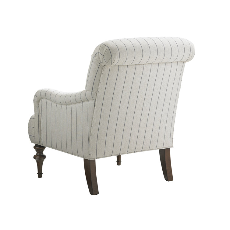 Elegant White Leather Lexington Armchair with Recessed Arms