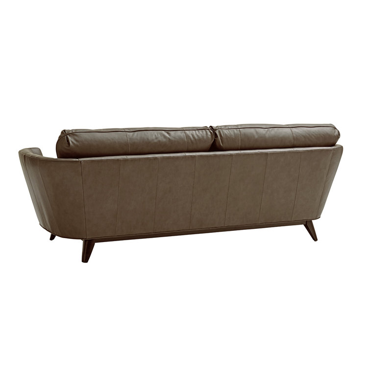 Kahn Full Grain Leather Sofa with Down Fill & Nailhead Accents