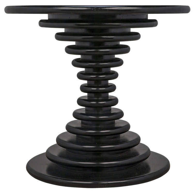 Classic Round 28" Hand Rubbed Black Solid Wood End Table