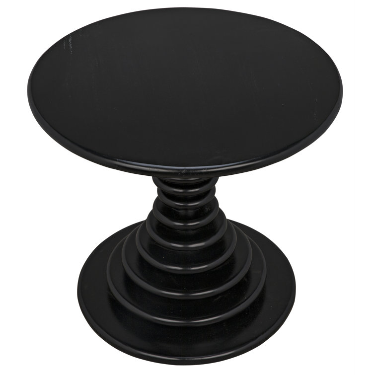 Classic Round 28" Hand Rubbed Black Solid Wood End Table