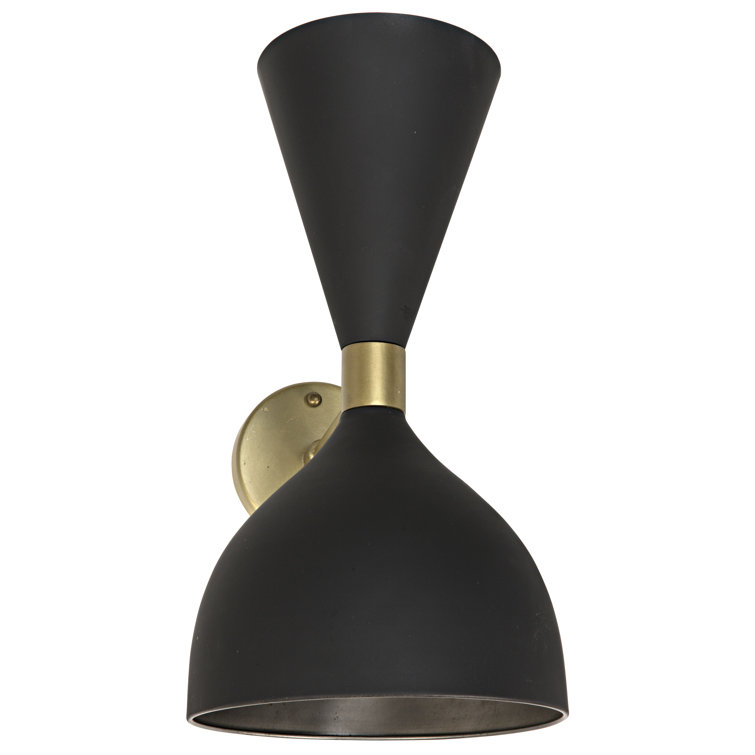 Aegeon Dimmable 2-Light Black Steel Sconce
