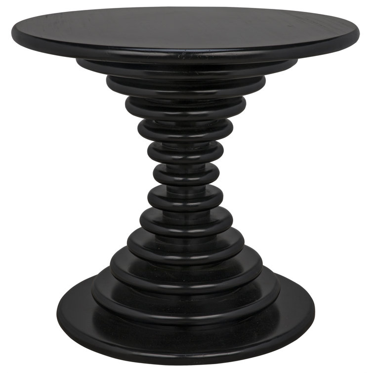 Classic Round 28" Hand Rubbed Black Solid Wood End Table
